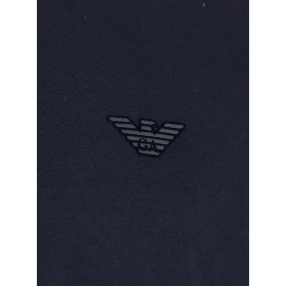 Emporio Armani Aquila Floccata T-shirt voor heren Blue Heren