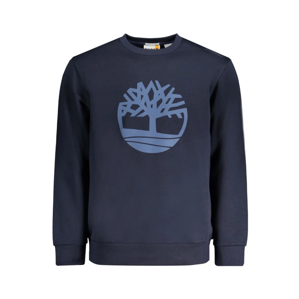 Timberland Blauwe Katoenen Sweatshirt met Logoprint Blue Heren