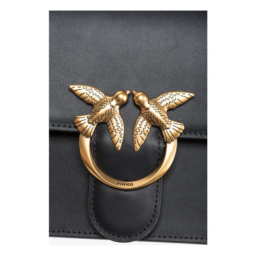 pinko Love Bag met Diamond Cut gesp Black Dames