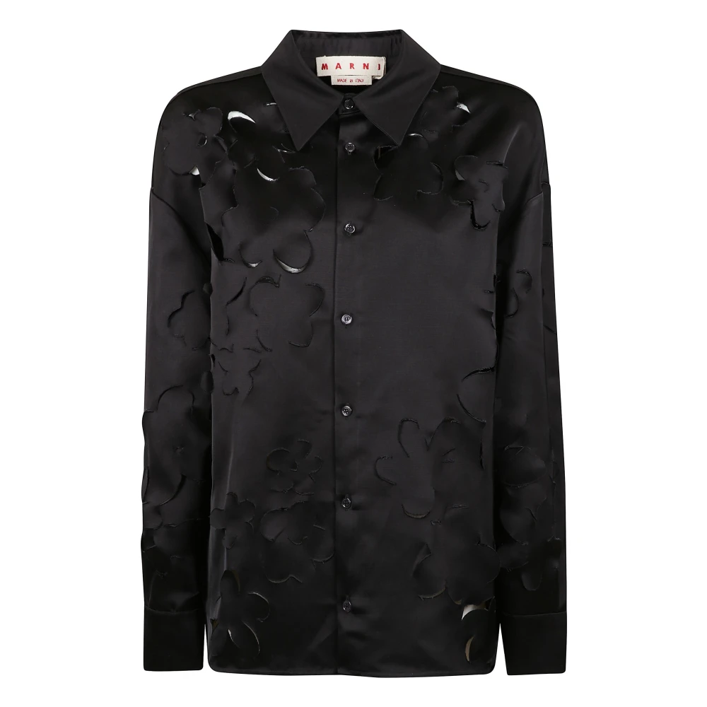 Marni Lange mouwen shirt met cut-out details Black Dames
