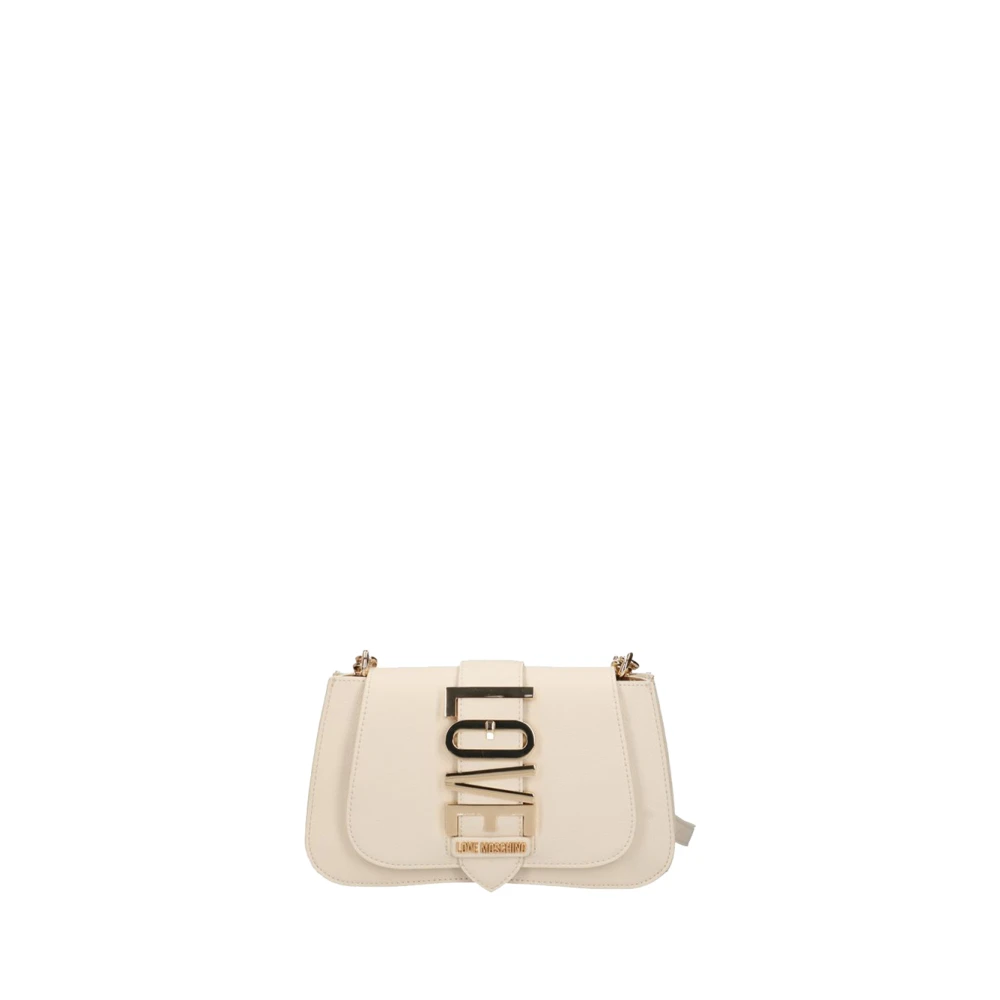 Moschino Ivoor Schoudertas Chic en Trendy Beige Dames