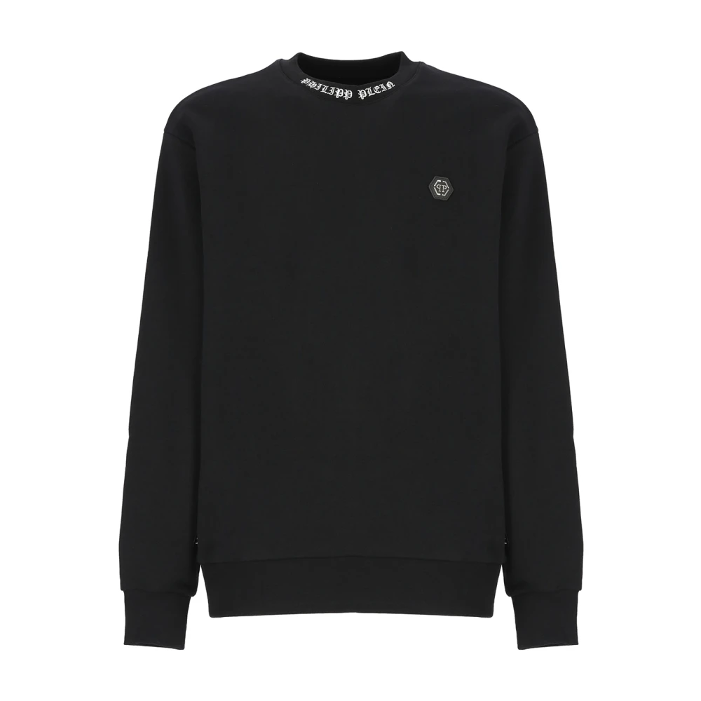 Philipp Plein Zwarte katoenen sweatshirt met logopatch Black Heren