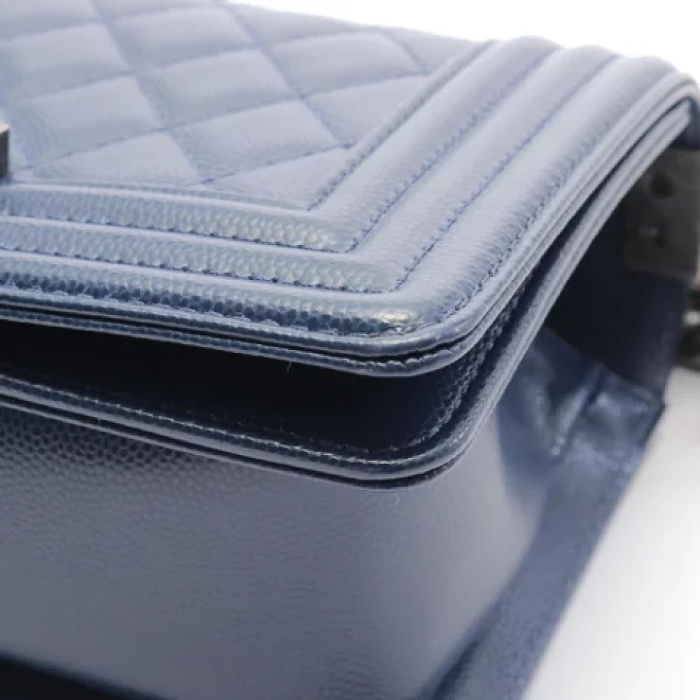 Chanel Vintage Pre-owned Leather chanel-bags Blue Dames