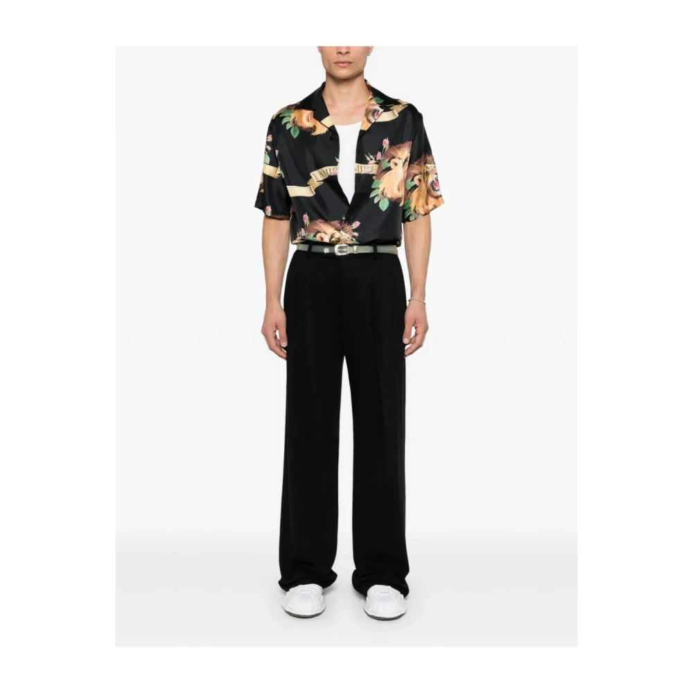 Amiri Zijden overhemd met bloemen- en leeuwenprint Multicolor Heren