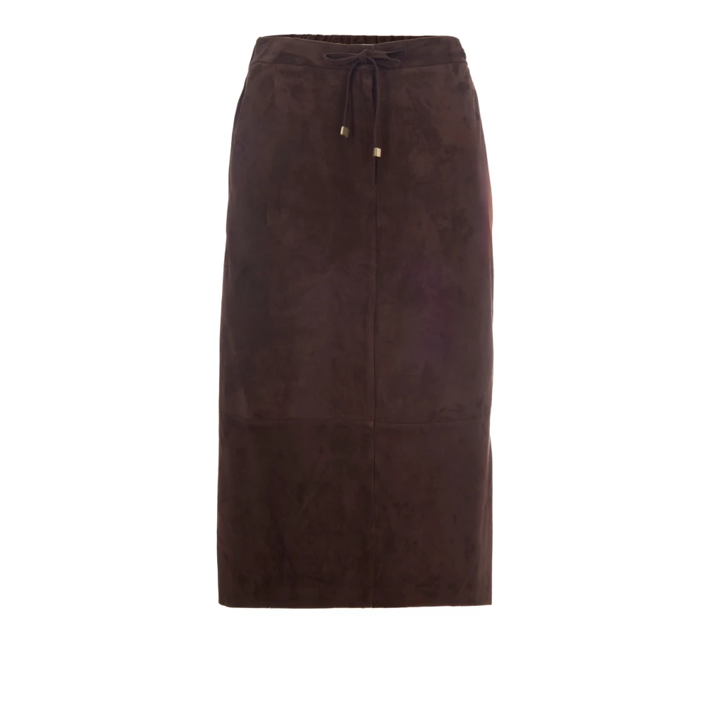 Max Mara Studio Midi Skirt - Female - Midi Skirts - Brown - 2XS - Skirts