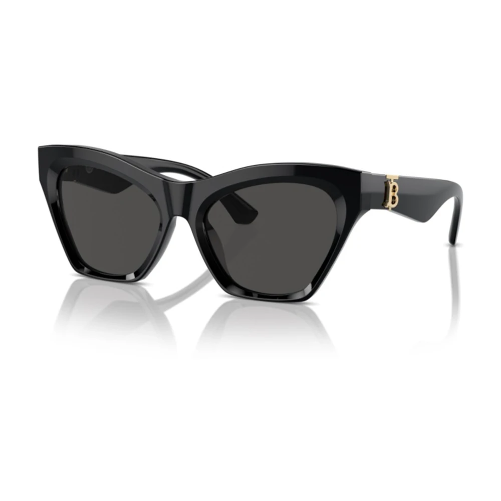 Burberry Women's Black Sunglasses, 55 Mm, Modern Cat-Eye Sunglasses With Gold Accents
