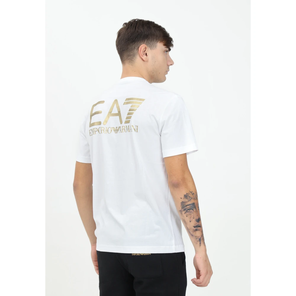 Emporio Armani EA7 Wit T-shirt met korte mouwen en EA7-logo White Heren