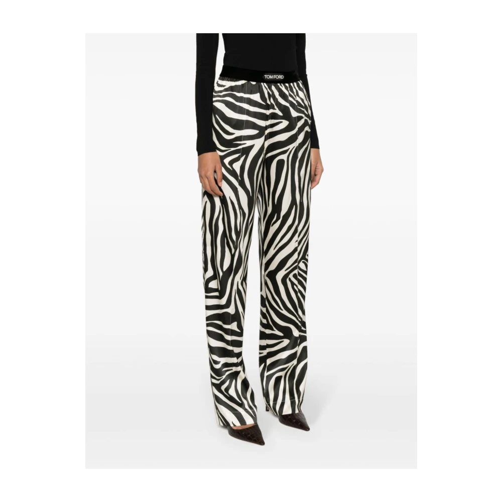 Tom Ford Beige Zijden Broek Chic Comfortabele Stijl Multicolor Dames