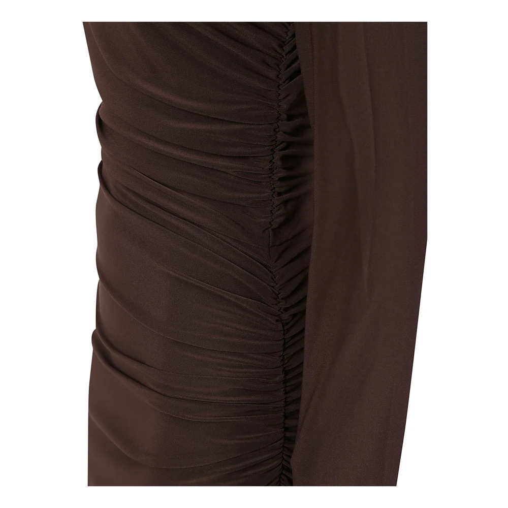 Norma Kamali Stijlvolle Jurken met Polyester en Spandex Brown Dames