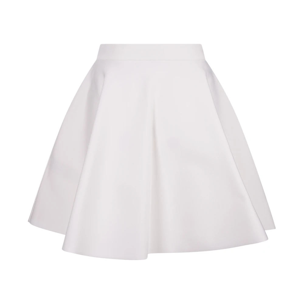 alexander mcqueen Witte Gerende Rok Geribbelde Tailleband White Dames