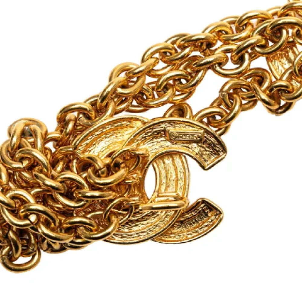 Chanel Vintage Pre-owned Fabric belts Yellow Dames