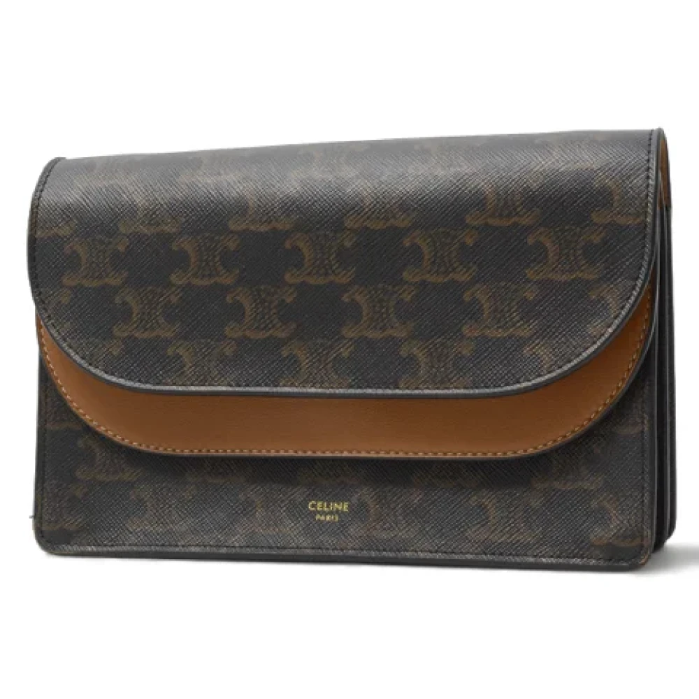 Celine Vintage Pre-owned Fabric handbags Brown Dames