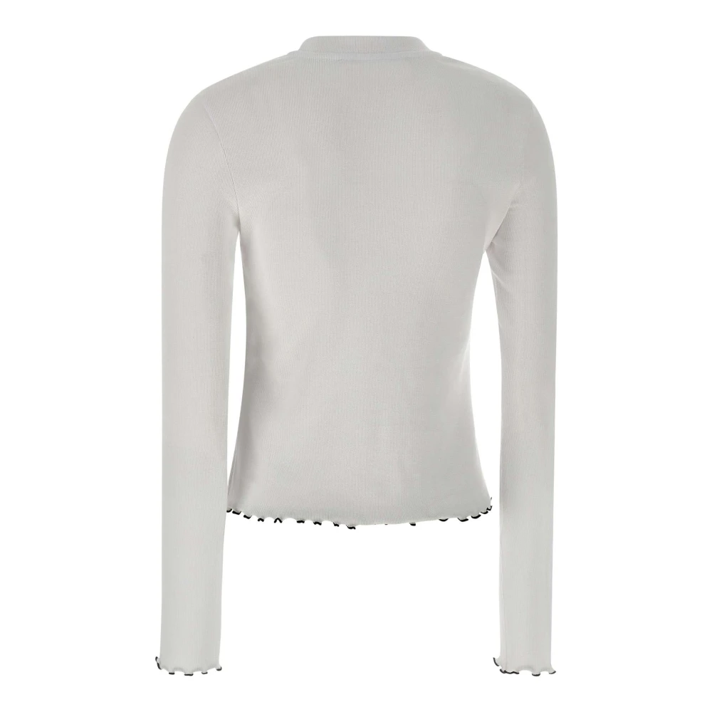 Rotate Birger Christensen Trui met ruches en ronde hals White Dames