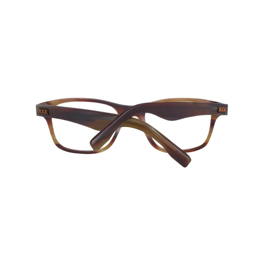 Ermenegildo Zegna Bruine Rechthoekige Optische Monturen met Merkhoes Brown Heren