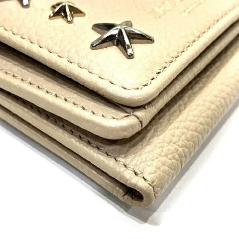 Jimmy Choo Pre-owned Leather wallets Beige Dames