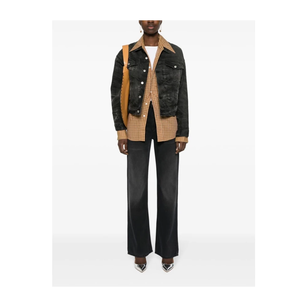 Isabel marant Zwarte Gewassen Denim Broek Black Dames