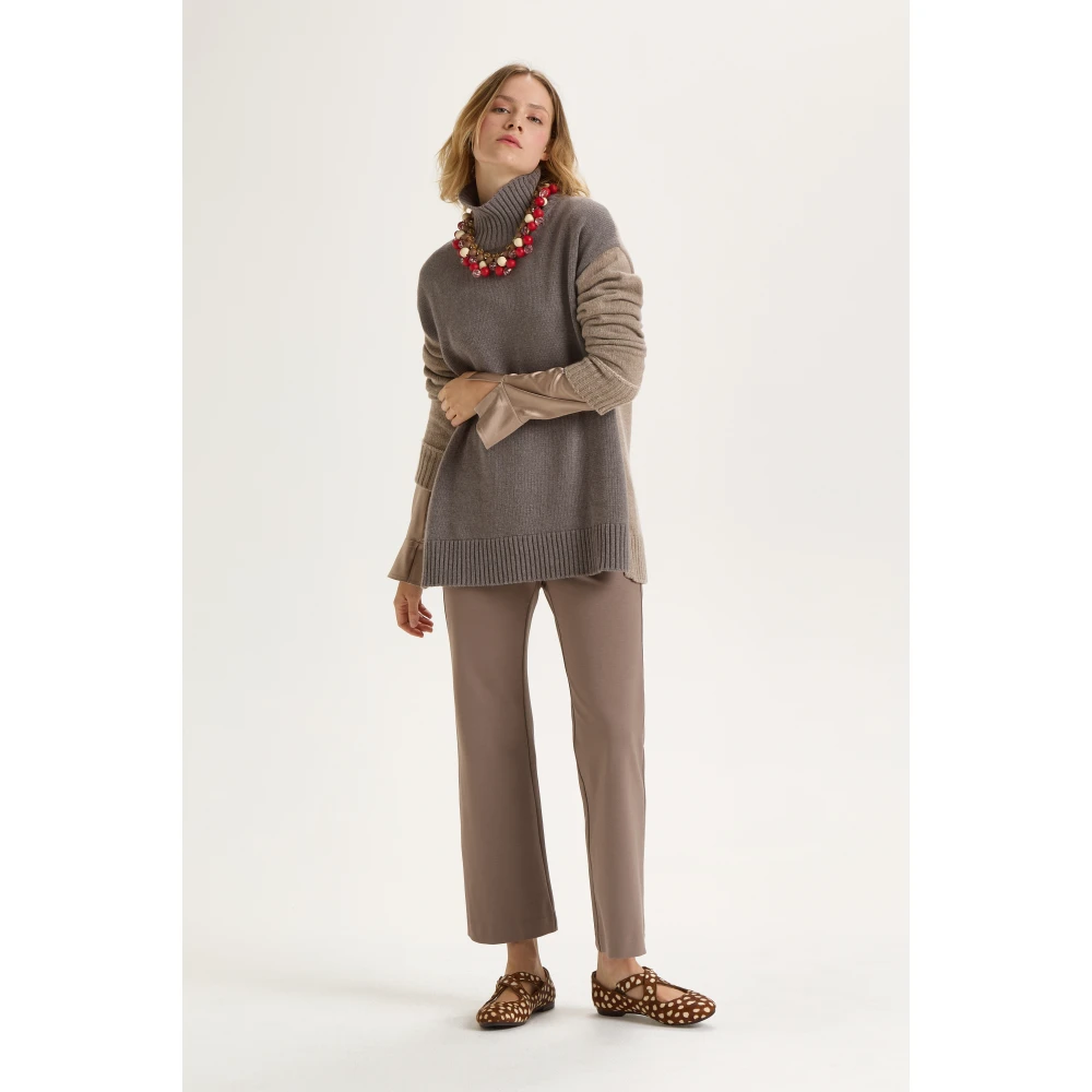 Maliparmi Comfy Jersey Broek Brown Dames