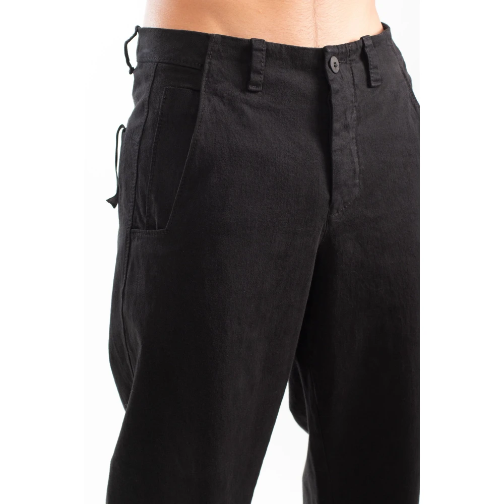 Transit Losse Katoen Wol Broek Black Heren