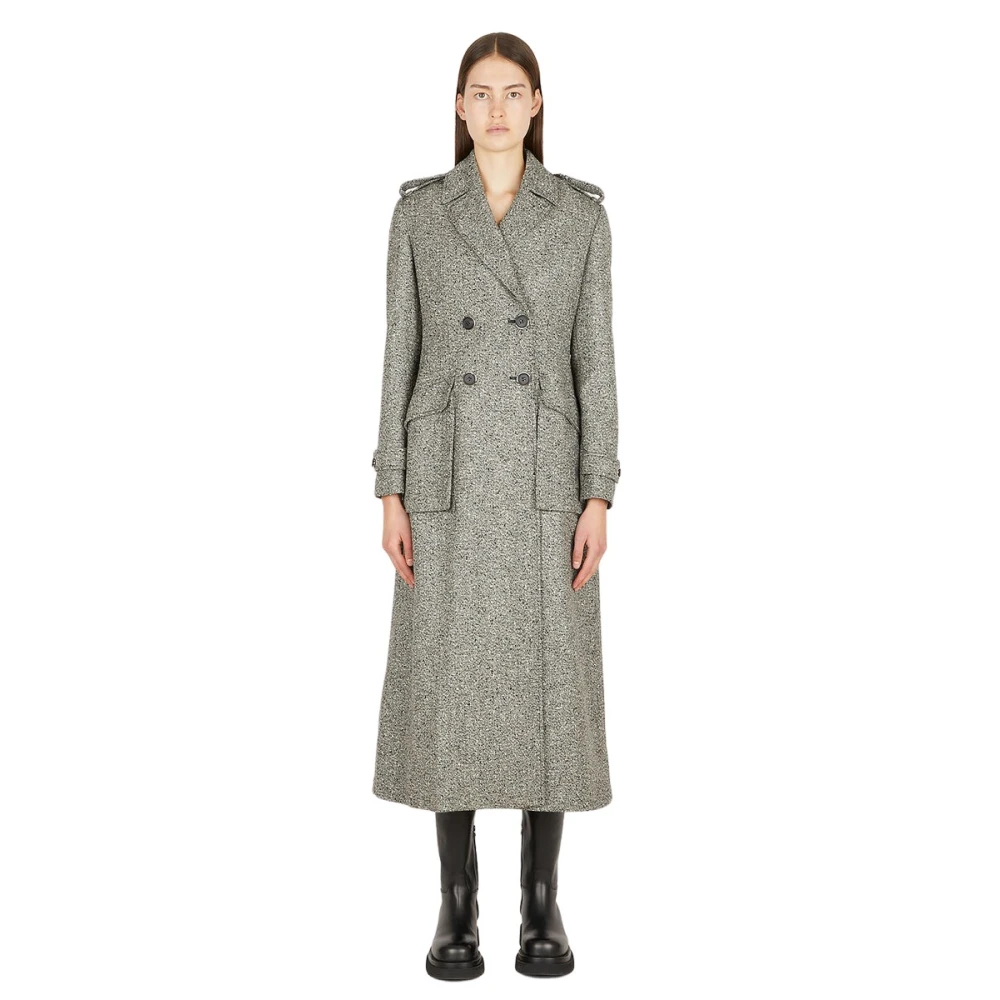 Durazzi Milano Tweed Coat Italiaans Mode-erfgoed Gray Dames