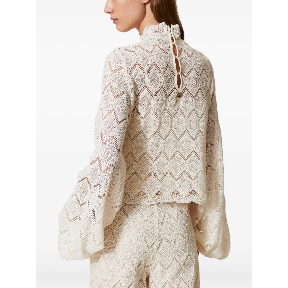 Twinset Beige Shirt met Ballonmouwen Beige Dames