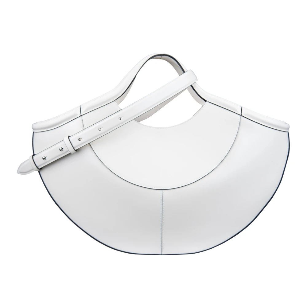 alexander mcqueen Leren schoudertas met haaksluiting White Dames