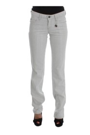 Gray Cotton Slim Fit Bootcut Jeans