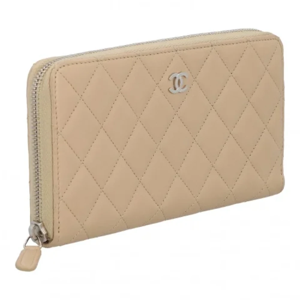 Chanel Vintage Pre-owned Leather wallets Beige Dames