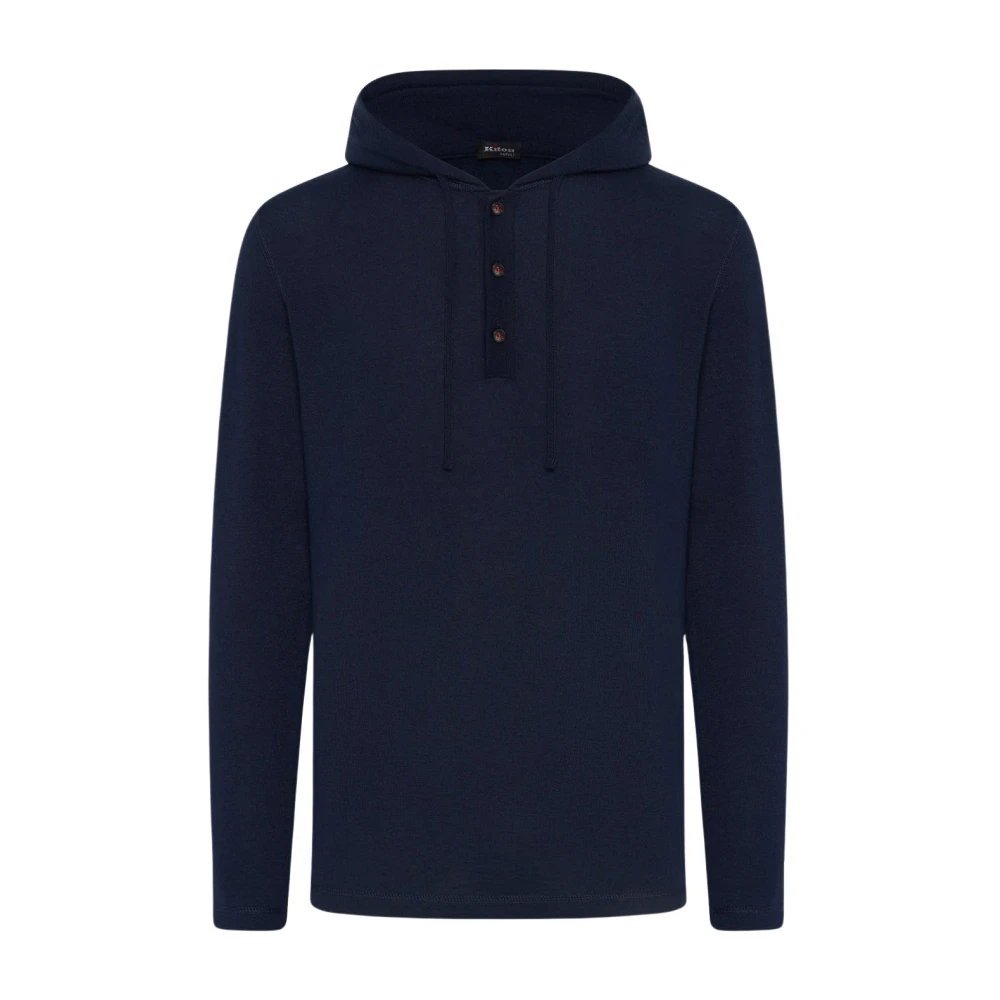 Kiton Kasjmier Hoodie Trui Blue Heren