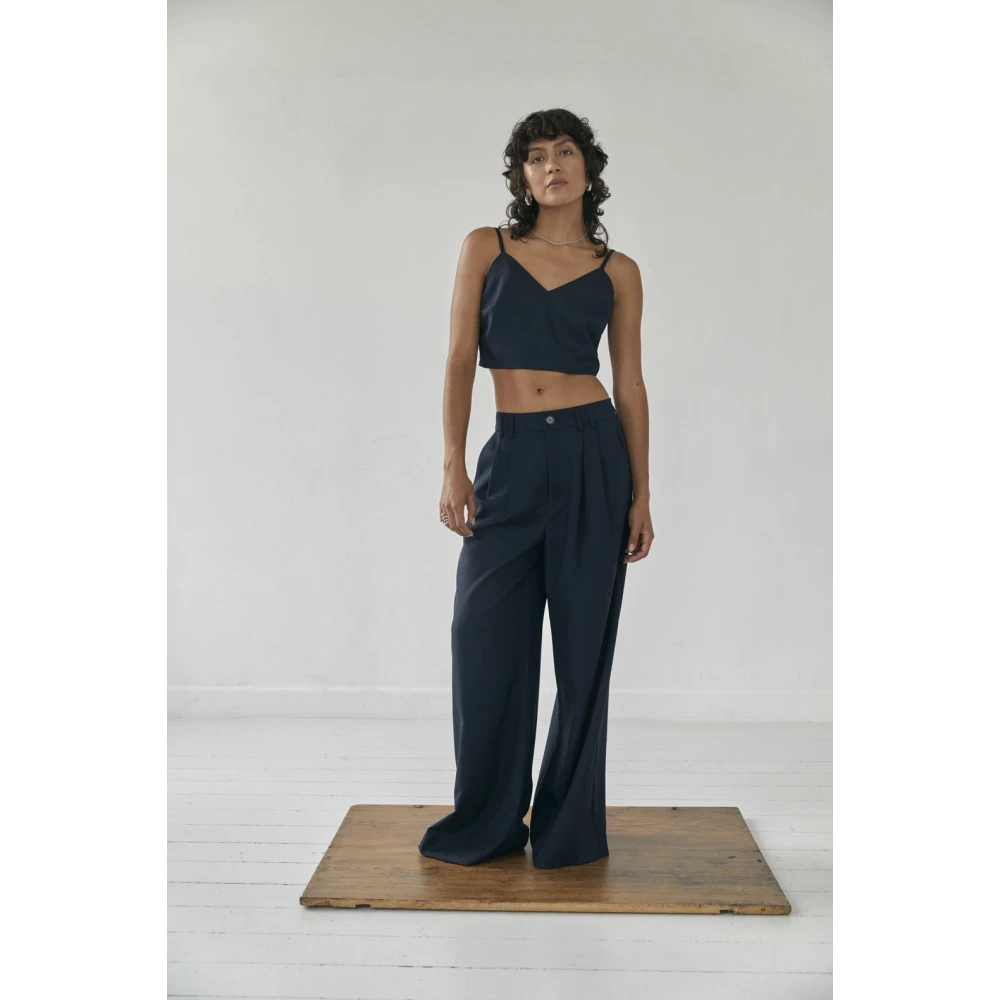 Blanche Wide Trousers Black Dames