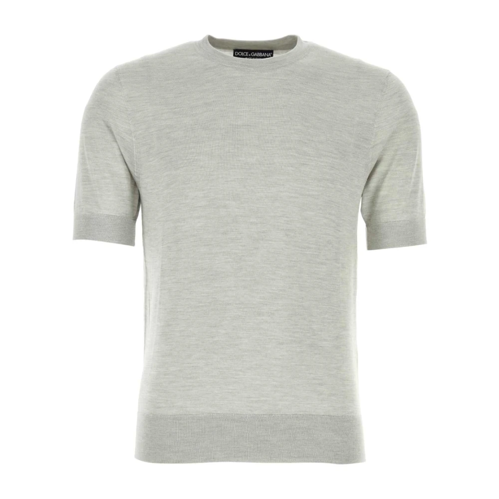 Dolce & Gabbana Gebreid T-shirt Gray Heren