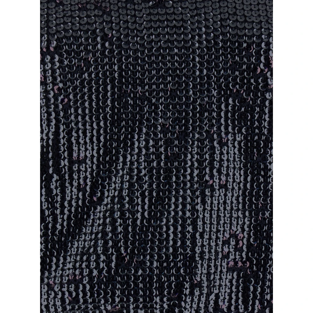 P.a.r.o.s.h. Blauwe Sequin Polo Kraag Sweater Vrouw Blue Dames