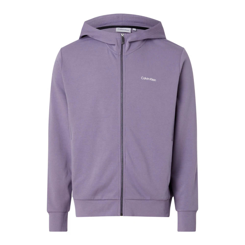 Calvin Klein Heren Sweatshirt met Ritssluiting en Micro Logo Purple Heren