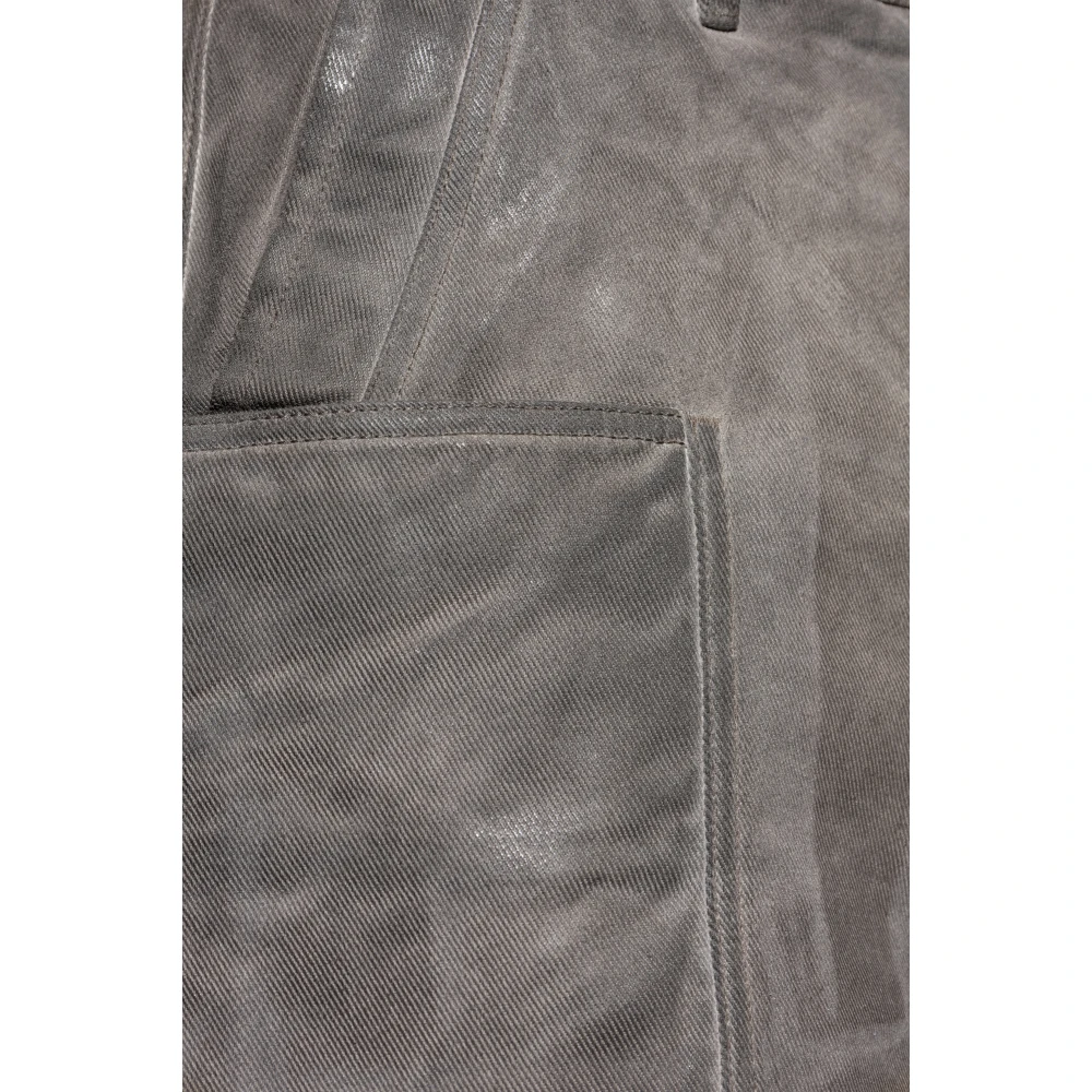 Rick Owens Denim Shorts Gray Heren