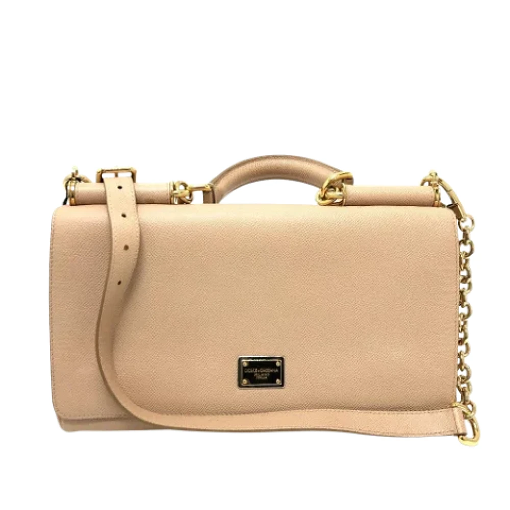 Dolce & Gabbana Pre-owned Leather shoulder-bags Beige Dames