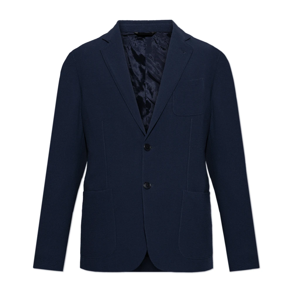 Giorgio Armani Blazer met open revers Blue Heren