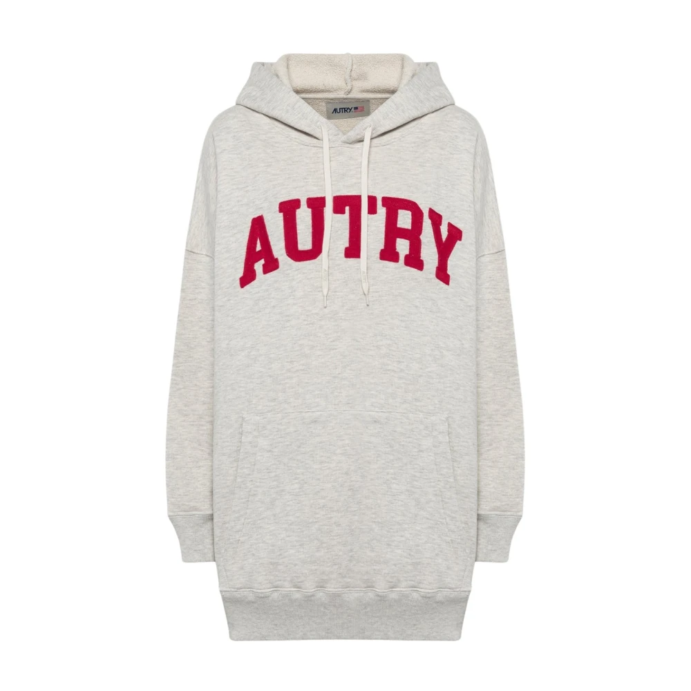Autry Women's Gray Hoodie With Logo Print - Hoodies - M - Sweatshirts & Hoodies