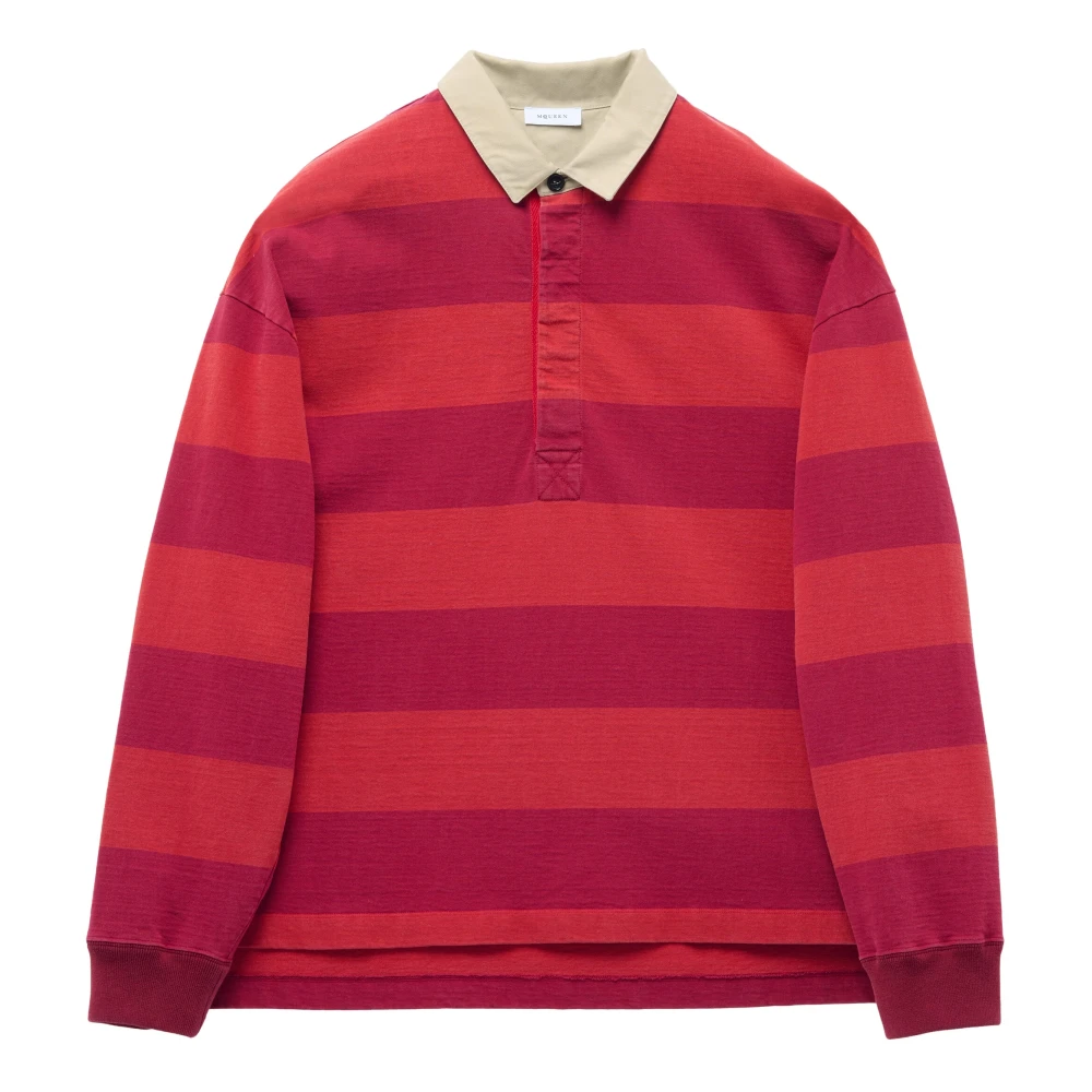 Alexander mcqueen Rode Polos met Skull Detailing Red Heren