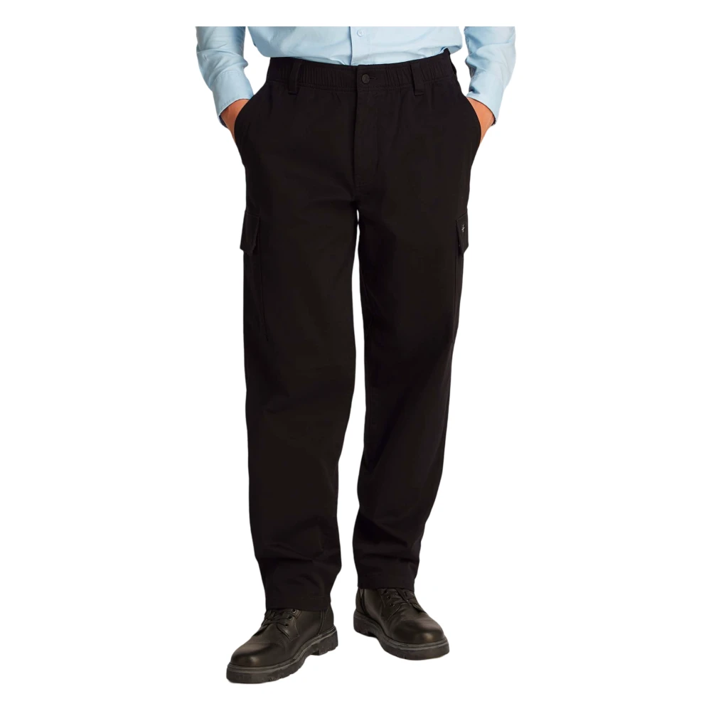 Calvin Klein Jeans Men's Black Straight Trousers, W32 L32, Regular Straight Trousers