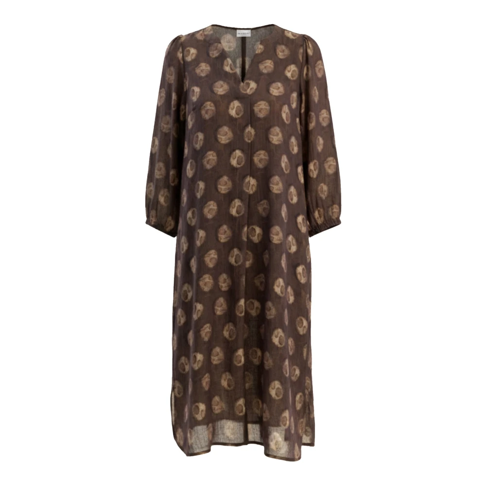 In Front Brown Midi Dresses, Female, Xl, Maxi Dresses