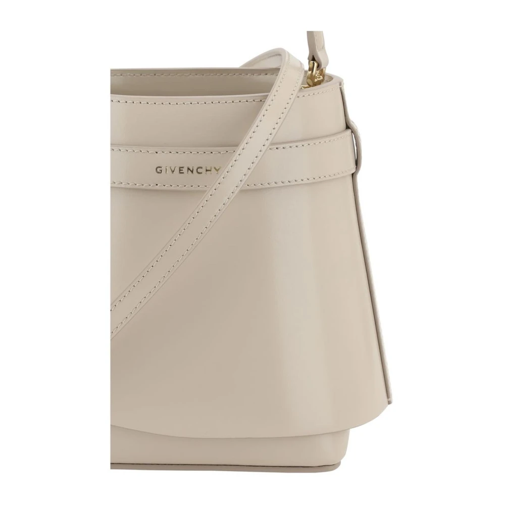Givenchy Gouden Afwerking Leren Bucket Tas met Haaienvergrendeling Beige Dames