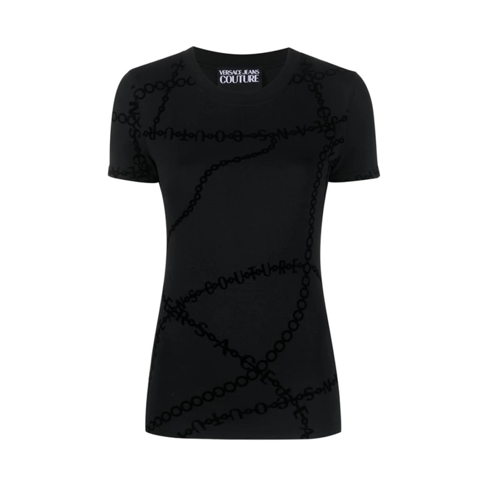 Versace Jeans Couture Grafische Print Crew Neck T-shirt Black Dames
