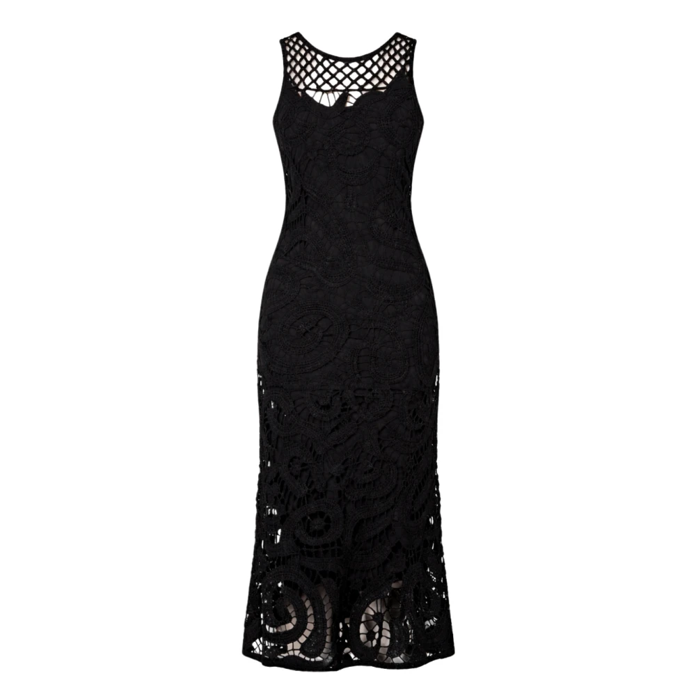 Pinko Women's Black Party Dresses, M, Bufera Crochet Dress