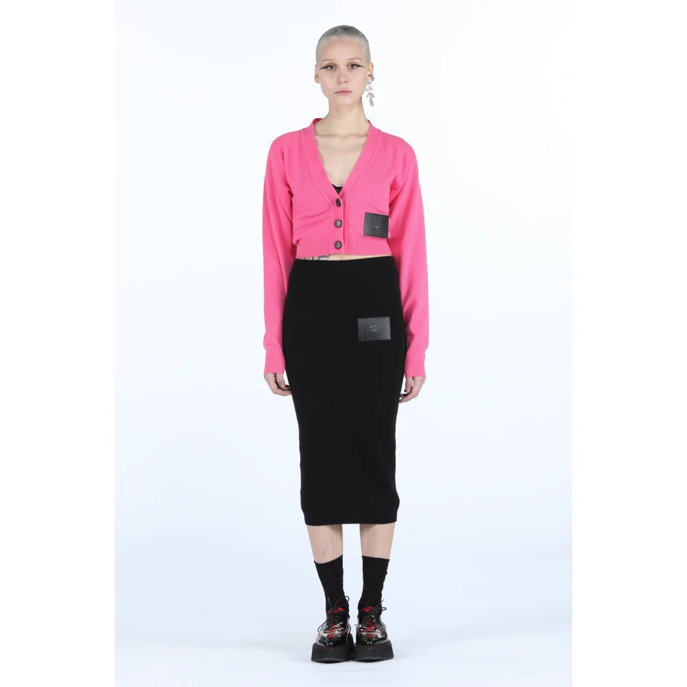 N21 Zwarte katoenen kokerrok Black Dames