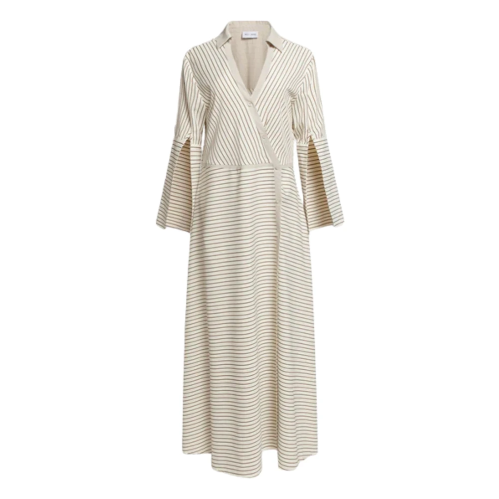 Weili Zheng Shirt Dresses, Female, L, Maxi Shirt Dress With Wrap Beige