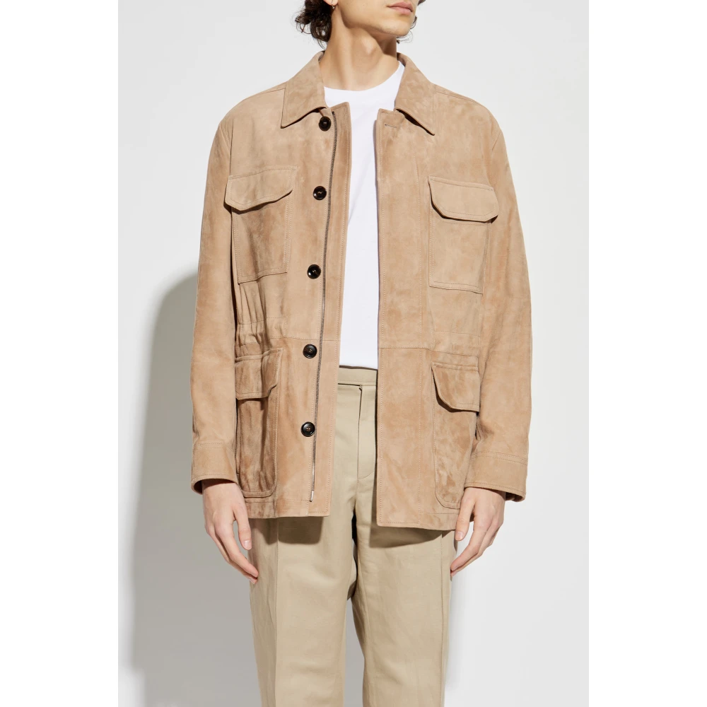 Brioni Suède jas Beige Heren