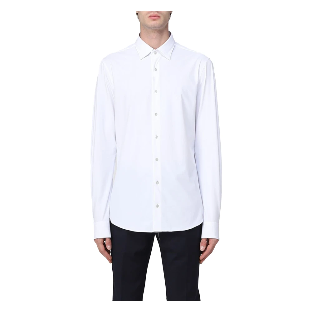 Michael Kors Men's White Slim Performance Stretch Shirt - Formal Shirts - L - Shirts