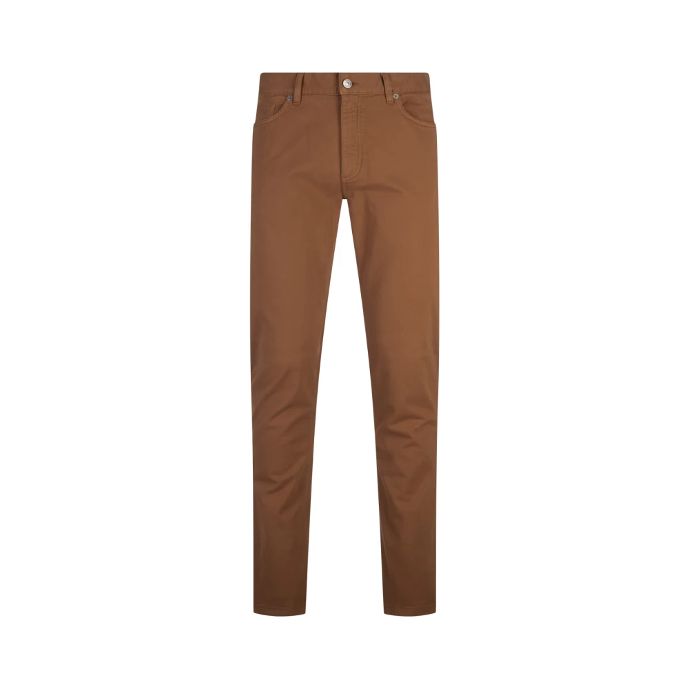 Ermenegildo Zegna Bruine Slim Fit Denim Jeans Brown Heren