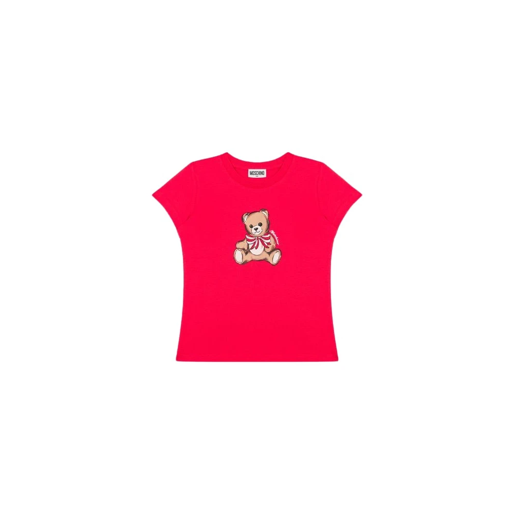 Moschino Girls Red Teddy Bear Cotton Jersey T-Shirt - Kids Short Sleeve T-Shirts - 5 Y - Kids