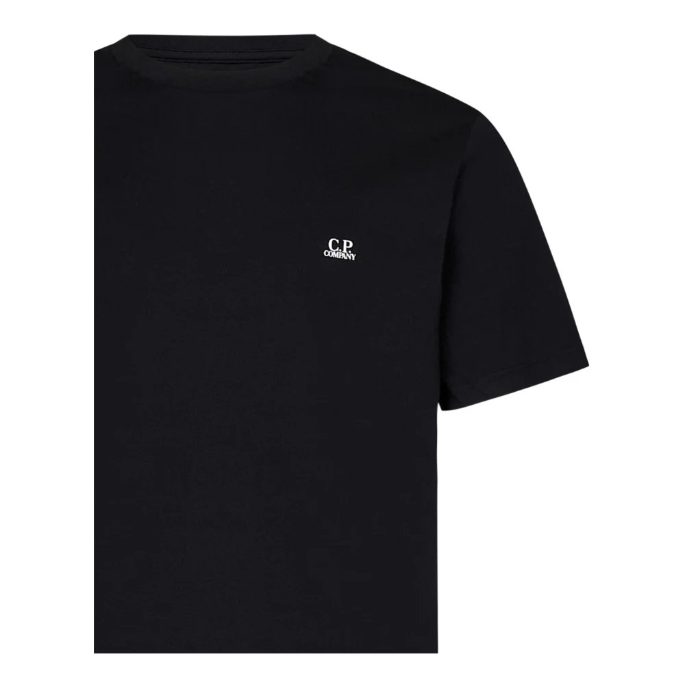 C.P. Company Zwarte T-shirts en Polos met Goggle Hood Grafische Print Black Heren