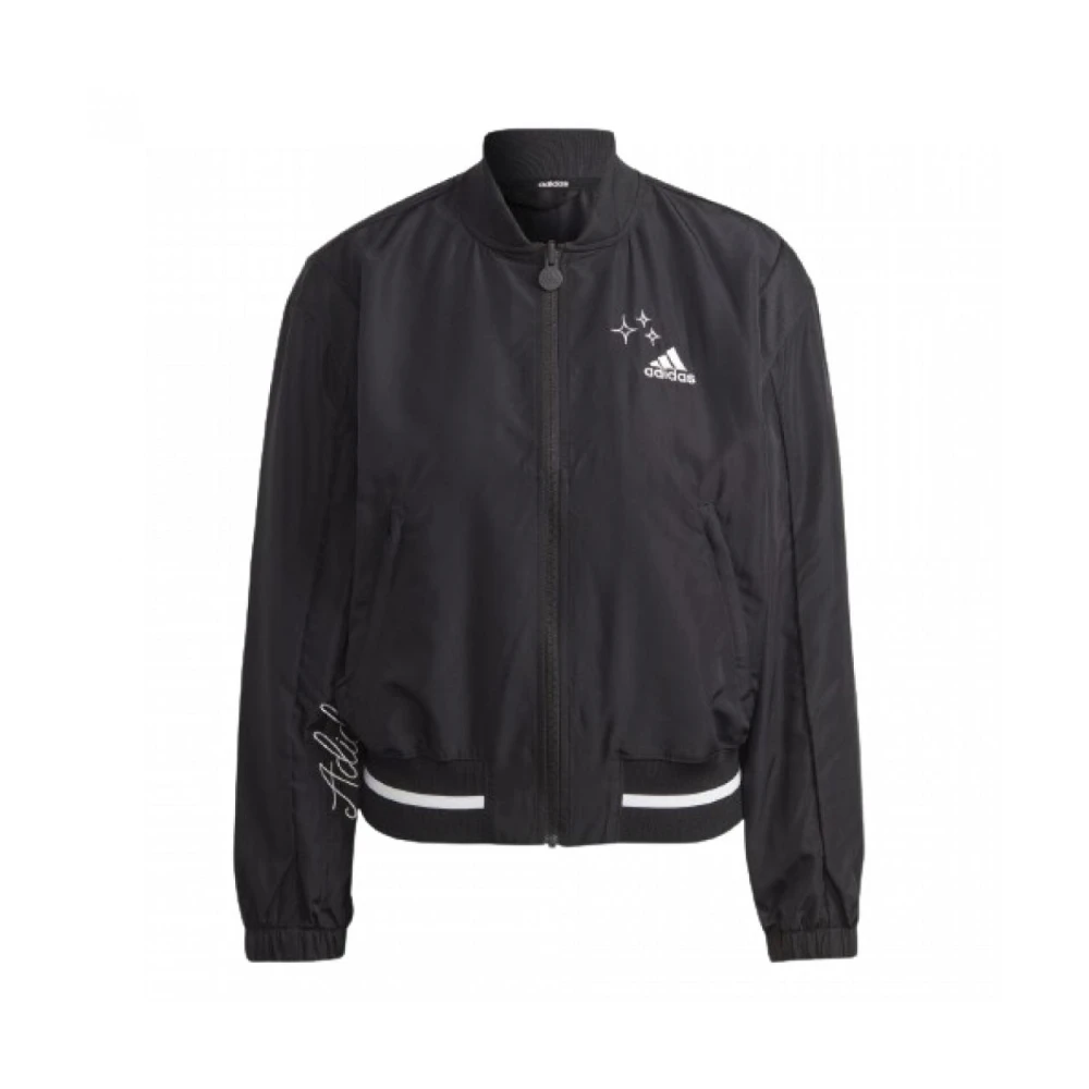 Adidas Katoenen Sportieve Doodle Jas Black Dames